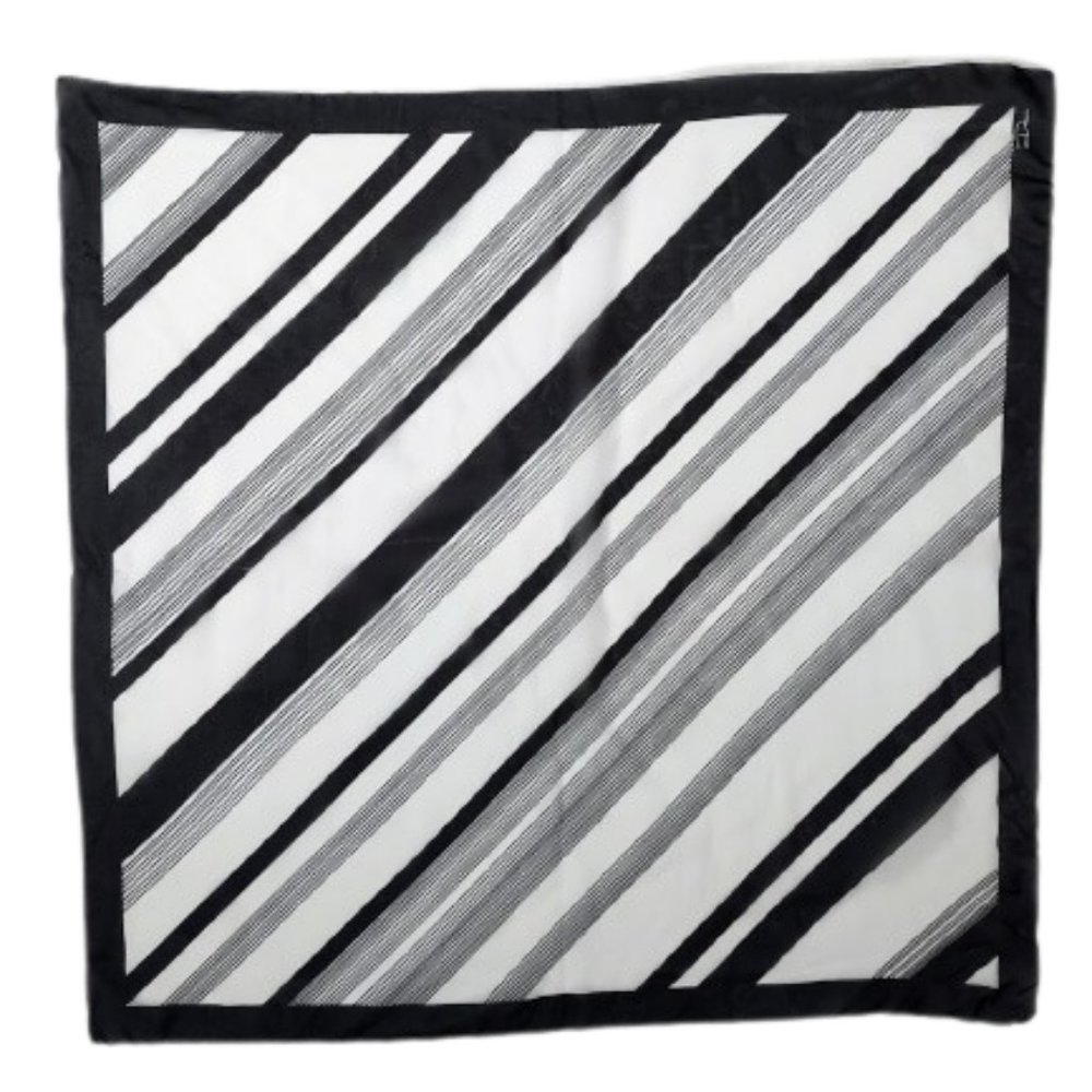 Vintage Desco Black and White Striped Scarf